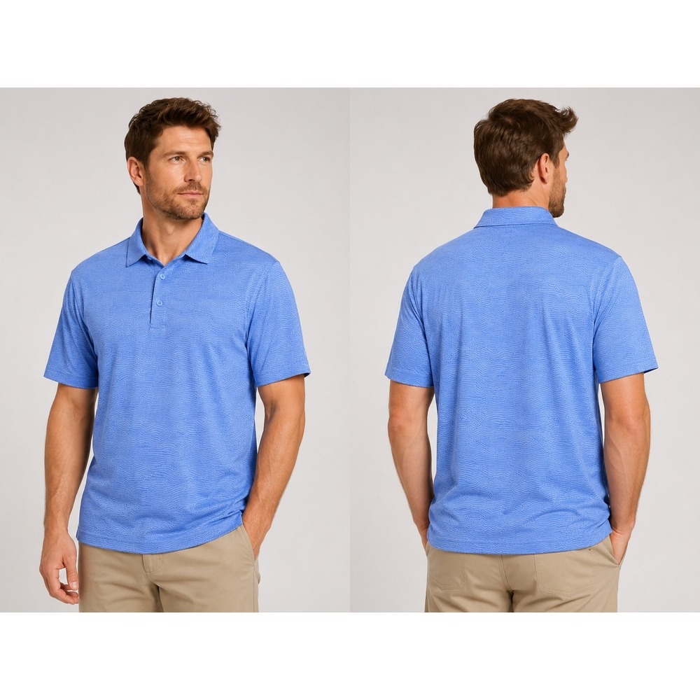 Walter Hagen 11 Men's XL Blue Performance Golf Polo Shirt‎ Short Sleeve...